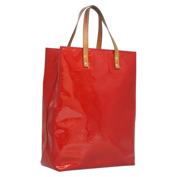 LOUIS VUITTON Monogram Vernis Reade MM Hand Bag Red Rouge M91086 - Picture 1 of 12